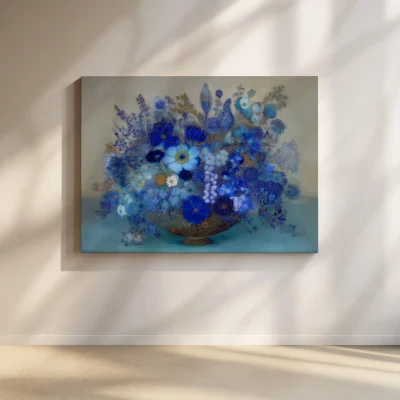 Blue Bouquet in Bronze Vase