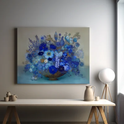 Blue Bouquet in Bronze Vase