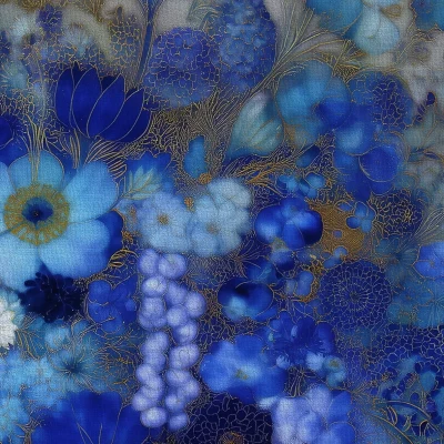 Blue Bouquet in Bronze Vase