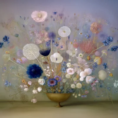 Wild Flowers in Bronze Vase