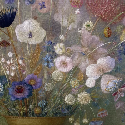 Wild Flowers in Bronze Vase