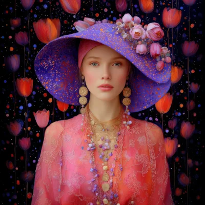 Lady in Purple Hat