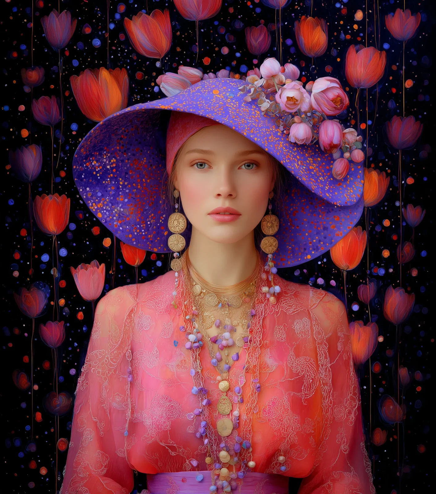 Lady in Purple Hat