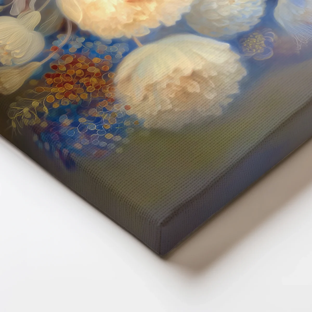 White Peonies in Glass Vase