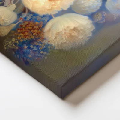 White Peonies in Glass Vase