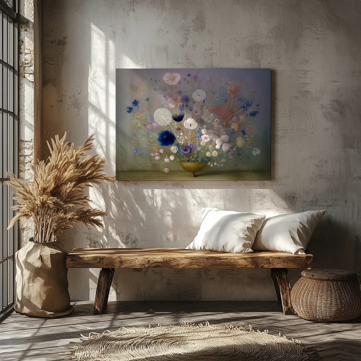 Wild Flowers in Bronze Vase