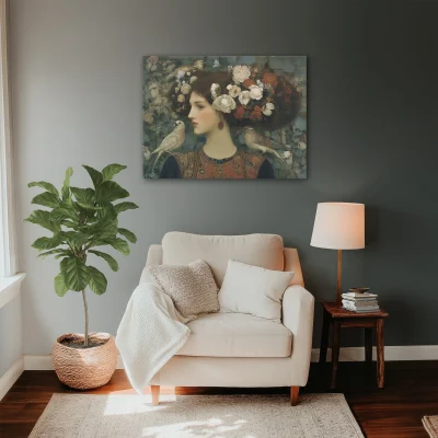 Woman With Three Birds