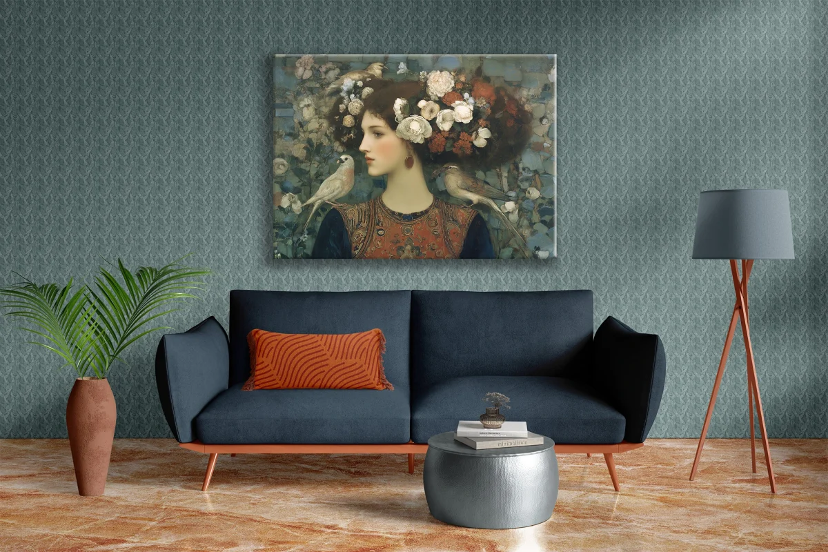 Woman With Three Birds