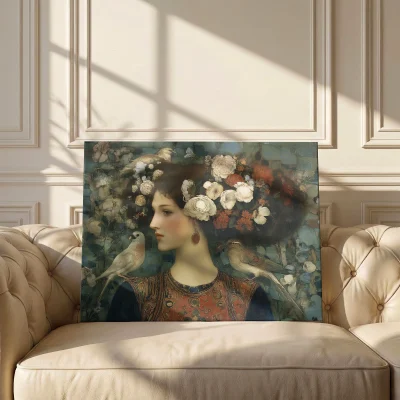 Woman With Three Birds