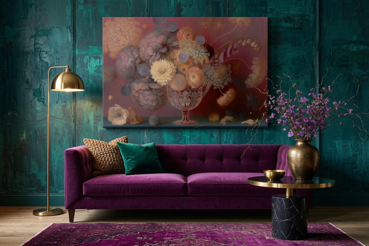 c&a_floral-01_hr_3x2_emerald_plum_sofa_mu Quiet Abundance