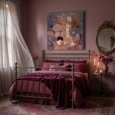 high-tea-in-bloom_burgundy bedroom_mu High Tea in Bloom