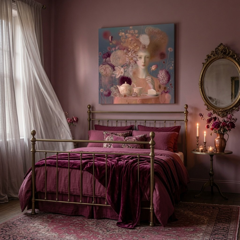 high-tea-in-bloom_burgundy bedroom_mu High Tea in Bloom