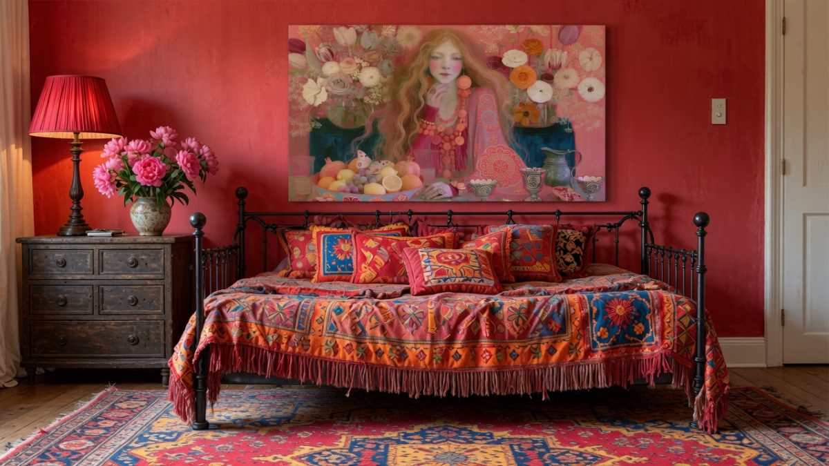 magenta morning_red bedroom1_mu Magenta Morning